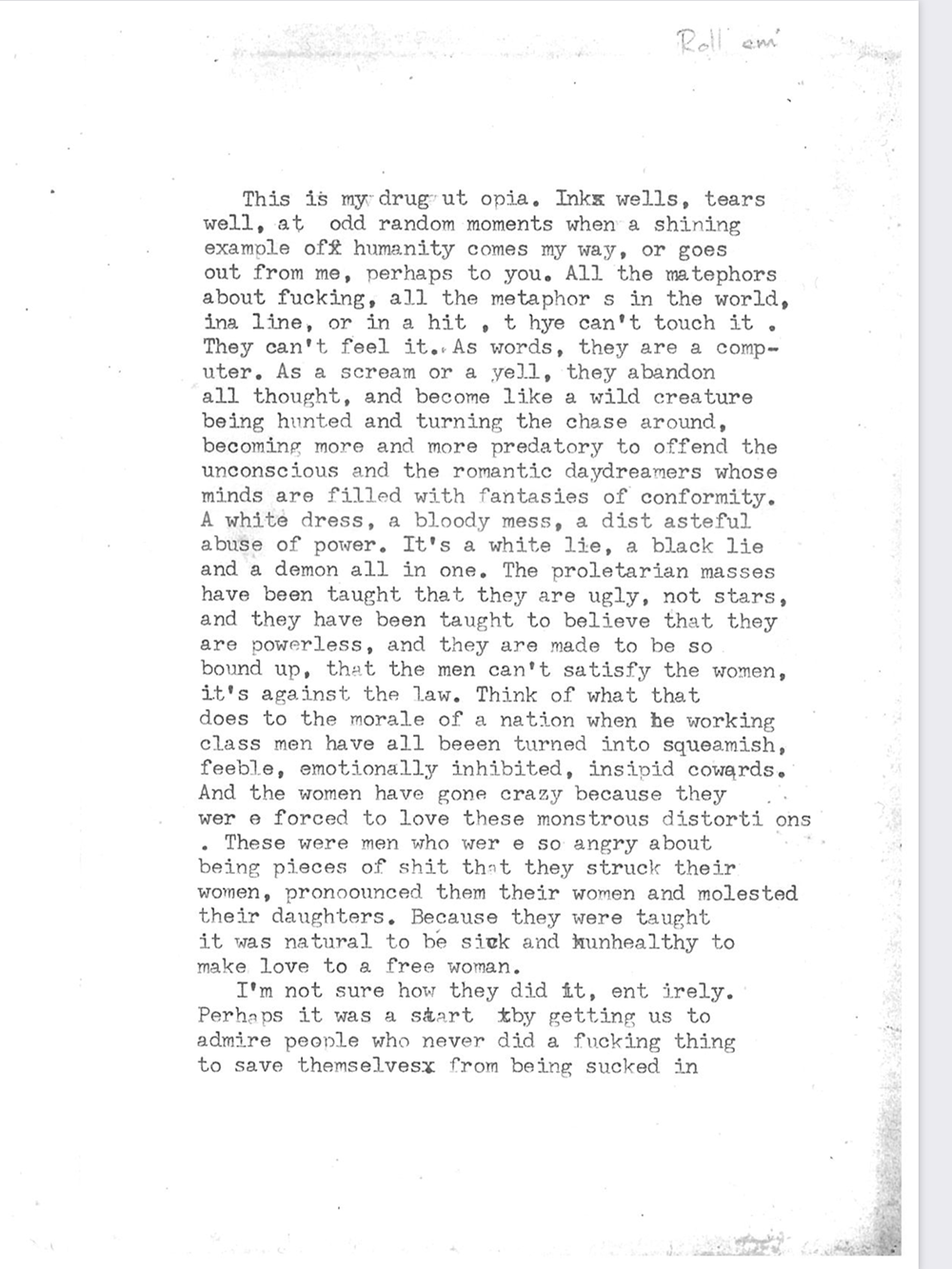 an image of typewritten text